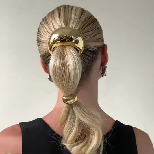 Fashion Punk Geometric Metal Hair Bands – Elastic Scrunchies, Hair Ropes & Headbands for Women & Girls, Hair Accessories Gifts