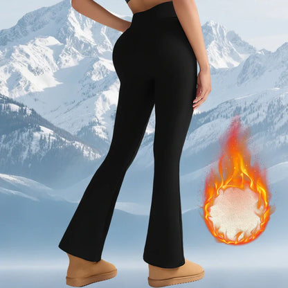 Women’s Fleece Leggings – High-Waisted Thick Flared Thermal Tights, Tummy Control Winter Pants