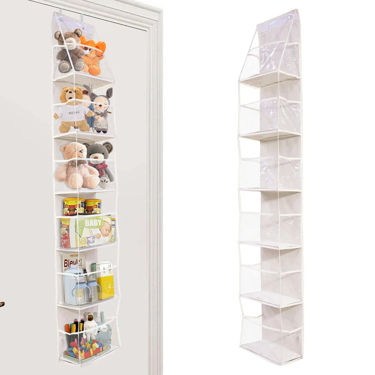 4-Layer Pink Foldable Hanging Storage Bag – Organizer for Bathroom, Snacks, Toys & Clothes