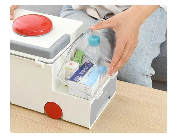 Multifunctional Ambulance Medicine Box – Large Capacity Portable Medical Storage for Household Use