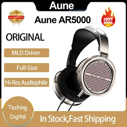 Original Aune AR5000 Full-Size Open-Back Headphones - MLD Dynamic Driver, Hi-Fi, Hi-Res Audiophile Sound