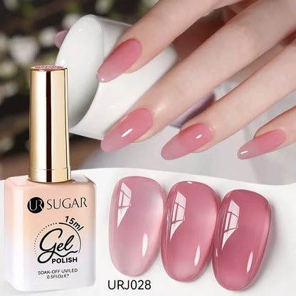 UR SUGAR 15ml Jelly Gel Polish - Milky White Translucent UV Soak Off Nail Art Varnish