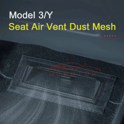 Tesla Model 3 Y Air Vents Cover: Under Seat Outlet Protector - Anti-Blocking Dust Mesh for 2021-2024 Interior Car Accessories
