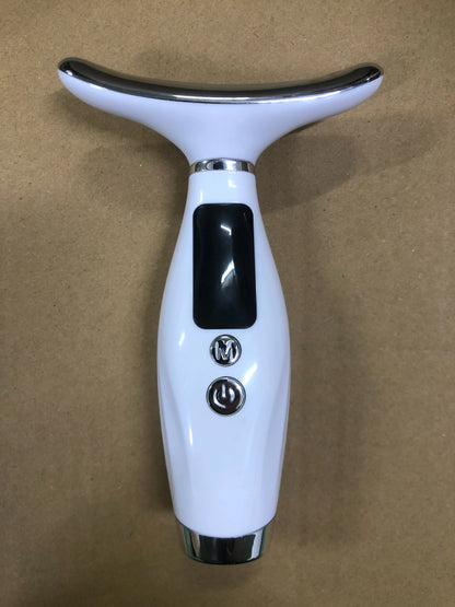 Portable 7-Color LED Light Therapy Massager – Face & Neck Anti-Wrinkle Skin Tightening with 3 Adjustable Vibration Gears