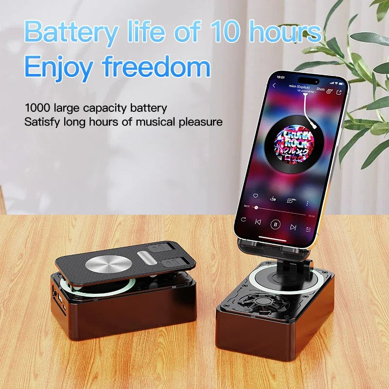 3-in-1 Phone Stand - Bluetooth Speaker, Power Bank & Rotating Foldable Holder for Phones and Tablets