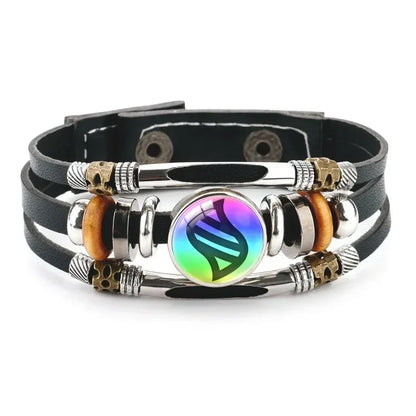 20cm Pikachu Mega Stone Cowhide Bracelet – Anime Cosplay Adjustable Wristband with Glass Cabochon