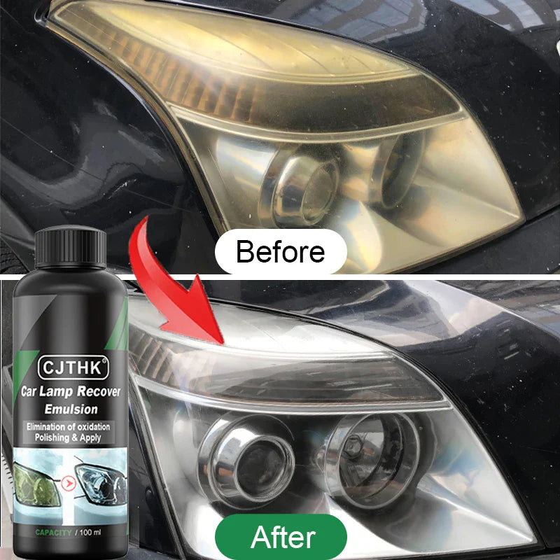 Car Headlight Restoration Kit — Polishing Paste & Liquid for Scratch Removal, Oxidation Cleaning, and Headlamp Repair