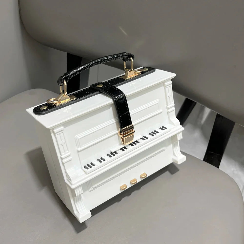 Luxury Designer Piano-Shaped Handmade Crossbody Shoulder Bag for Women – Elegant Purse, Messenger & Banquet Bag