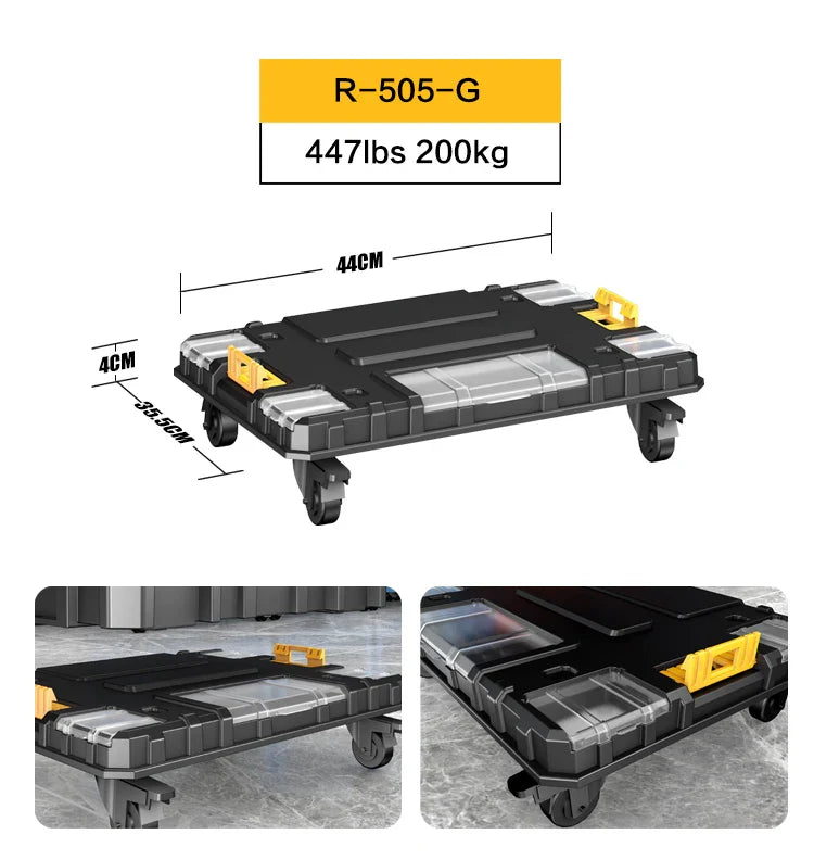 AIRAJ Stackable Modular Toolbox Set — Portable Combo ToolBox with Wheels for Space-Saving Storage & Easy Mobility