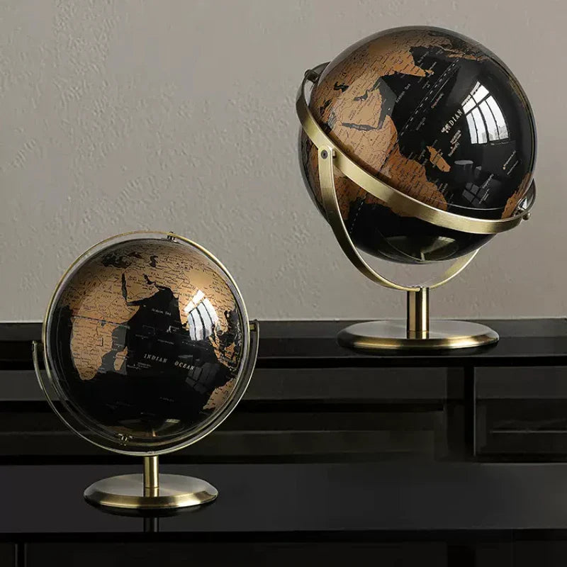 Rotating World Globe with Metal Base – Educational Geography Globe for Children, Classroom Learning Stand