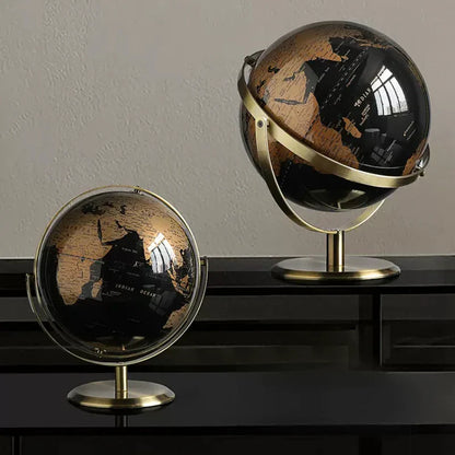 Rotating World Globe with Metal Base – Educational Geography Globe for Children, Classroom Learning Stand