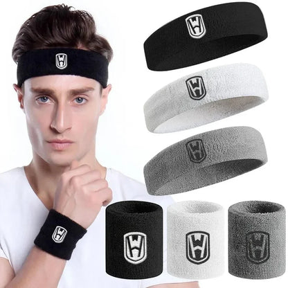 WOSWEIR Cotton Sports Headband - Elastic Sweatband for Basketball, Gym, Tennis & Fitness Activities