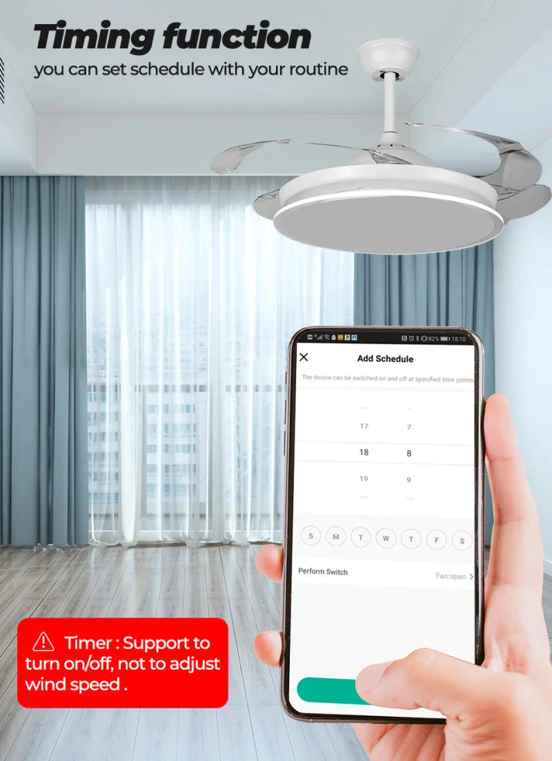 Tuya WiFi Mini Smart Fan Speed Controller – DIY Ceiling Fan Switch, Remote & Voice Control, Alexa & Google Home Compatible