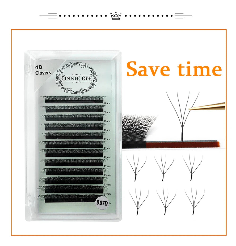 4D-5D W Eyelash Extension – Fluffy Volume Mink & Faux Mink Premade Fans, Dolly Hybrid 3D Lashes