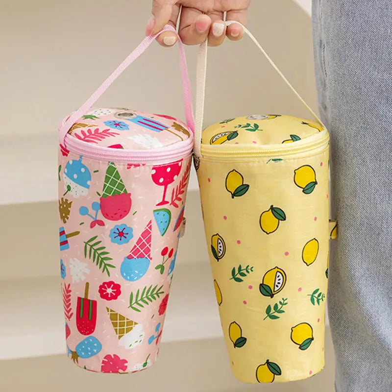 Portable Milk Tea Tote Bag – Insulated Heat Preservation Cup Carrier, Handbag for Drinks, Umbrella, and Camping Accessories