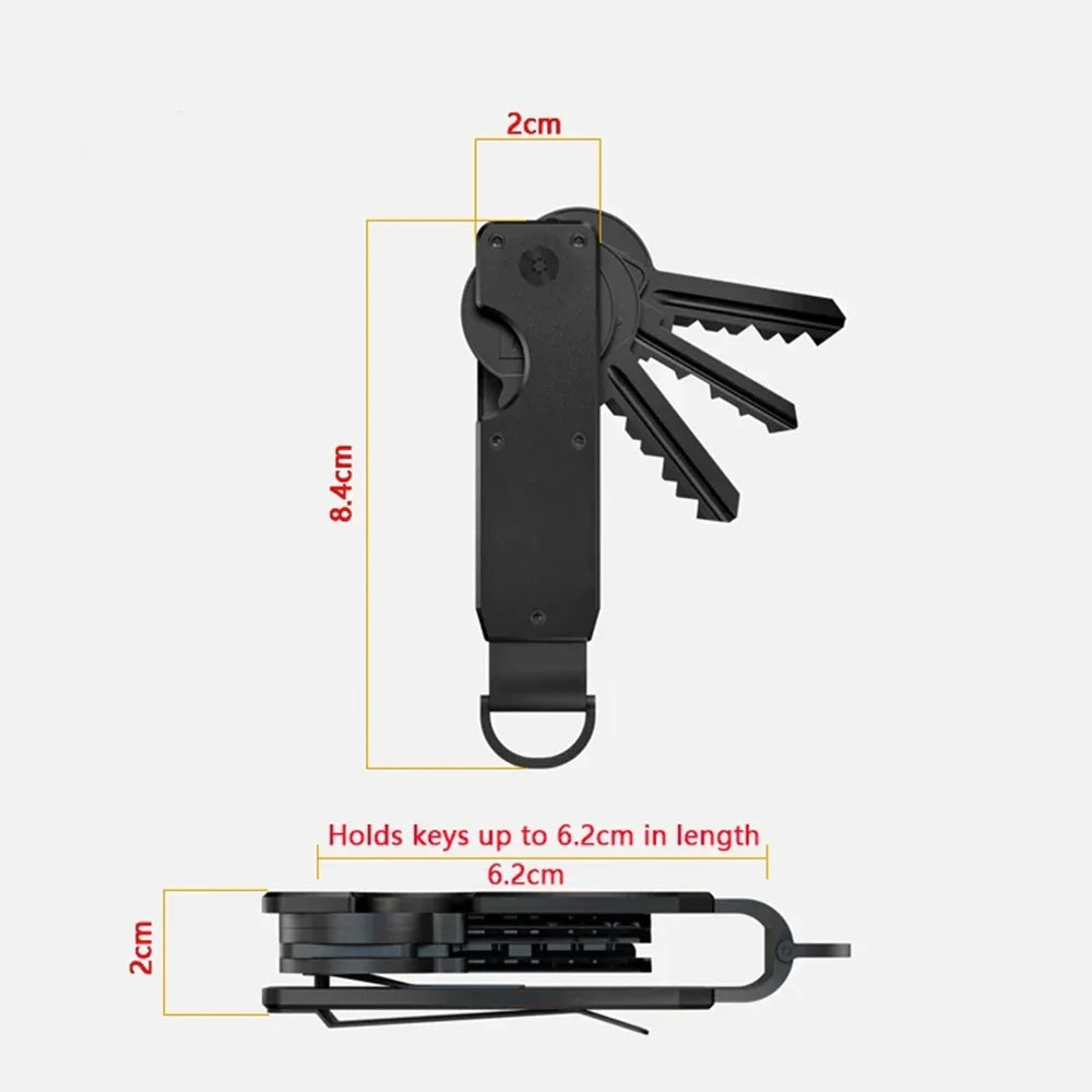 Compact Metal Key Organizer – Minimalist Key Case Holder for 2-6 Keys, Secure Keychain