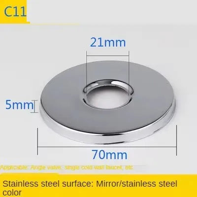 2Pcs Stainless Steel Faucet Decorative Cover – 1/2" & 3/4" Water Pipe Connector Heightening Valve Panel for Kitchen & Shower Faucet Accessories