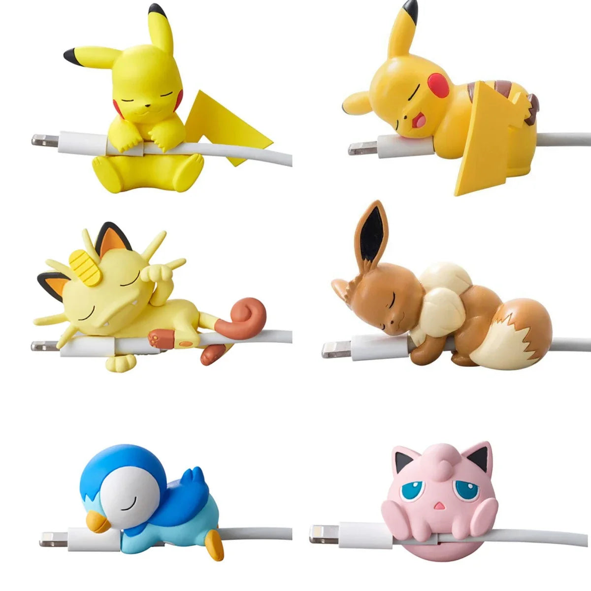 Anime USB Cable Bite Protective Case – Pikachu, Eevee, Jigglypuff Cute Cartoon Figure Charger Cable Cover Gift