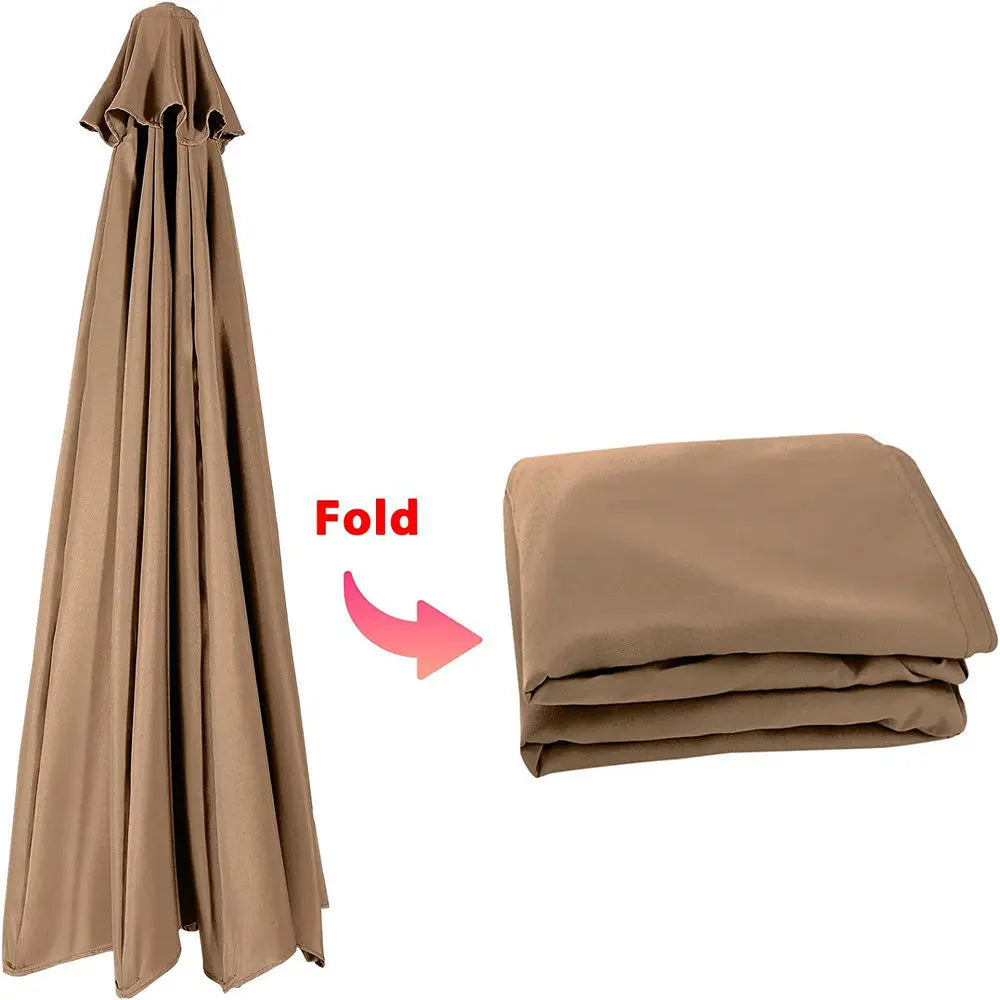 Umbrella Replacement Canopy 6/8 Ribs – Waterproof Patio Parasol Cover for 7.5/9/10ft Outdoor Beach & Garden (No Stand)