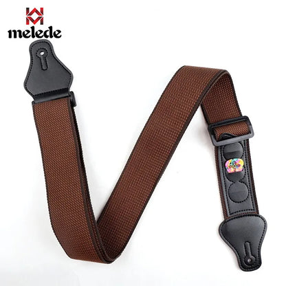 New High-Quality Cotton Guitar Strap – Adjustable Length, 6.2cm Wide for Acoustic & Electric Bass Guitars