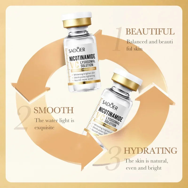 Niacinamide Face Serum Powder Set – Whitening, Hydrating, Anti-Aging, Anti-Wrinkle Skin Care with Pore-Reducing Effect