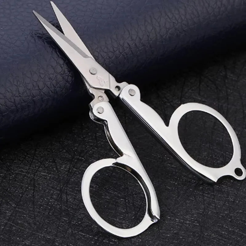 Folding Pocket Scissors – Multifunctional Stainless Steel Mini Scissors for Household, Thread Cutting & Nail Care