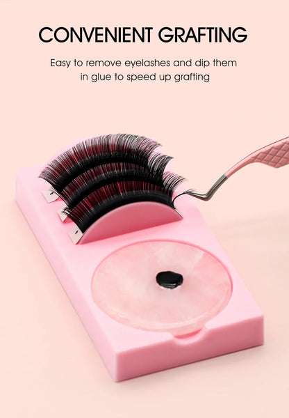 Reusable 2 in 1 Acrylic False Lashes Stand Pad & Glue Holder – Eyelash Grafting Assistor Tool