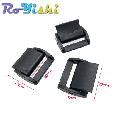 5Pcs Plastic Cam Buckle Set – Adjustable Black Toggle Clips for Backpack Straps & Webbing (5/8”–2” Sizes)