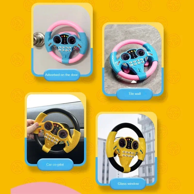 Infant Simulation Steering Wheel Toy – Early Education Copilot Vocal Toy for Kids & Strollers