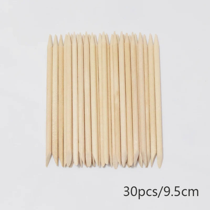 Lurayee Orange Wood Nail Cuticle Pusher – Manicure Tool for Nail Art, Gel Polish, and Nail Design