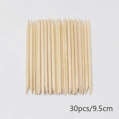 Lurayee Orange Wood Nail Cuticle Pusher – Manicure Tool for Nail Art, Gel Polish, and Nail Design