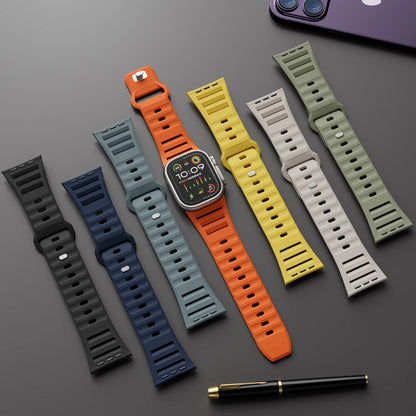 Sport Silicone Strap for Apple Watch - Compatible with Ultra 49mm, 45mm, 44mm, 42mm, Series 9, 8, 7, 6, SE, 5, 4, Wrist Band Bracelet