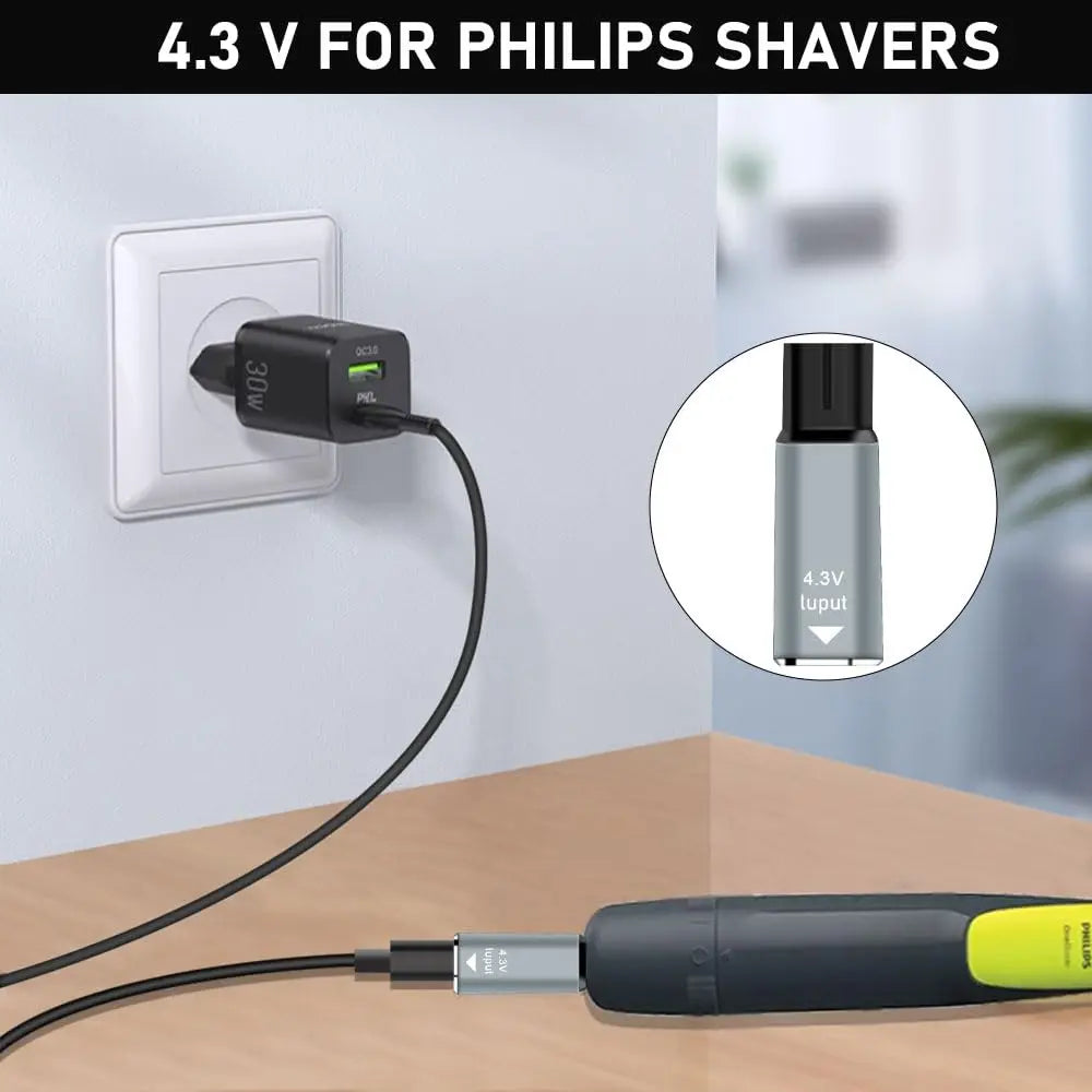 Brangdy 4.3V Type-C Charger Adapter for Philips Norelco OneBlade QP2520 QP2620 QP2515 QP2510 Shaver