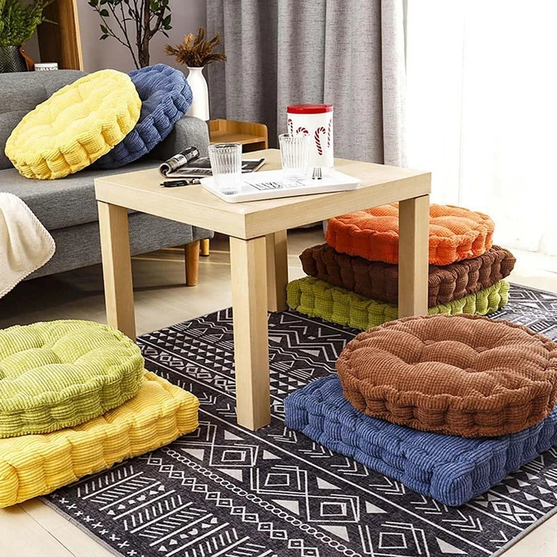 Meditation Floor Square Pillow – Thick Tufted Cushion for Yoga, Balcony, Chair & Seating