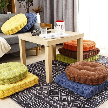Meditation Floor Square Pillow – Thick Tufted Cushion for Yoga, Balcony, Chair & Seating