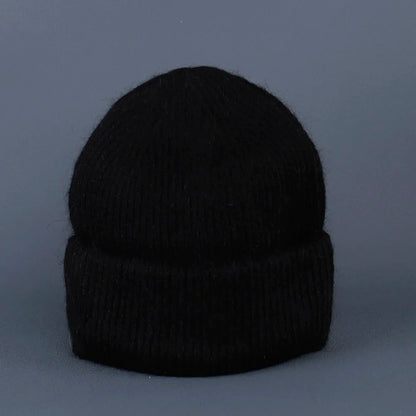 2024 Rabbit Fur Beanie – Soft Fluffy Winter Hat for Women, Angora Knitted Skullies, Warm Bonnet Knit Cap