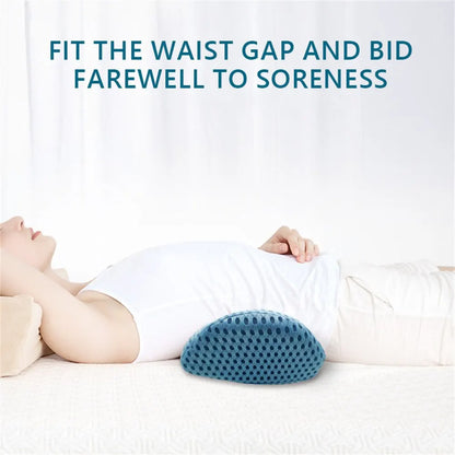 Breathable Memory Foam Lumbar Pillow — Car & Bed Cushion for Waist Support and Sleeping Comfort
