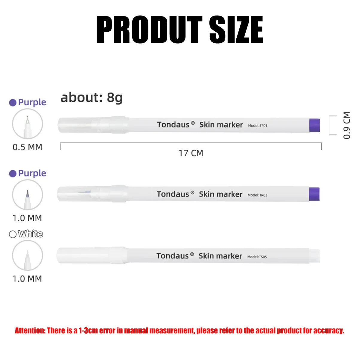 Disposable Skin Marker Pen with Ruler — Sterilized Eyelash Extension & Tattoo Piercing Scribe Tool