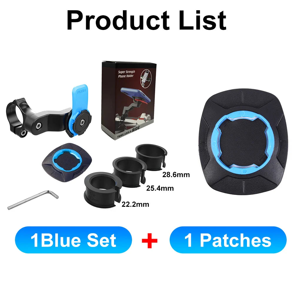 QUAD-LOCK Motorcycle & Bike Phone Holder — 360° Rotatable Navigation Stand with Secure Mount Bracket