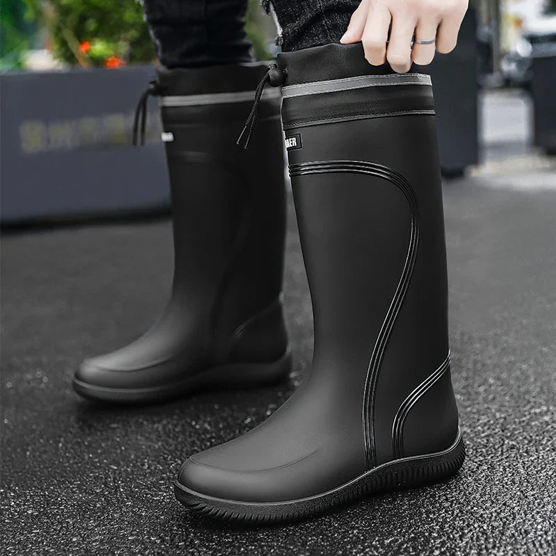 Men’s Waterproof Rain Shoes – Four-Season Non-Slip Soft Sole Outdoor Work & Water Boots