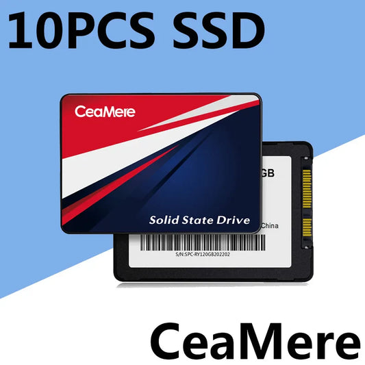 10PCS Solid State Drive SSD — 120GB-1TB SATA3 2.5” Internal Hard Drive for Laptop & Desktop
