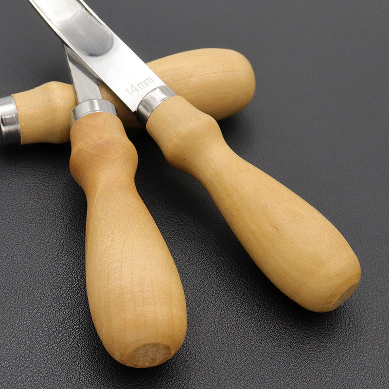 4mm-16mm Leather Edge Beveler Knife – Practical Skiving & Trimming Tool with Wood Handle for DIY Leathercraft