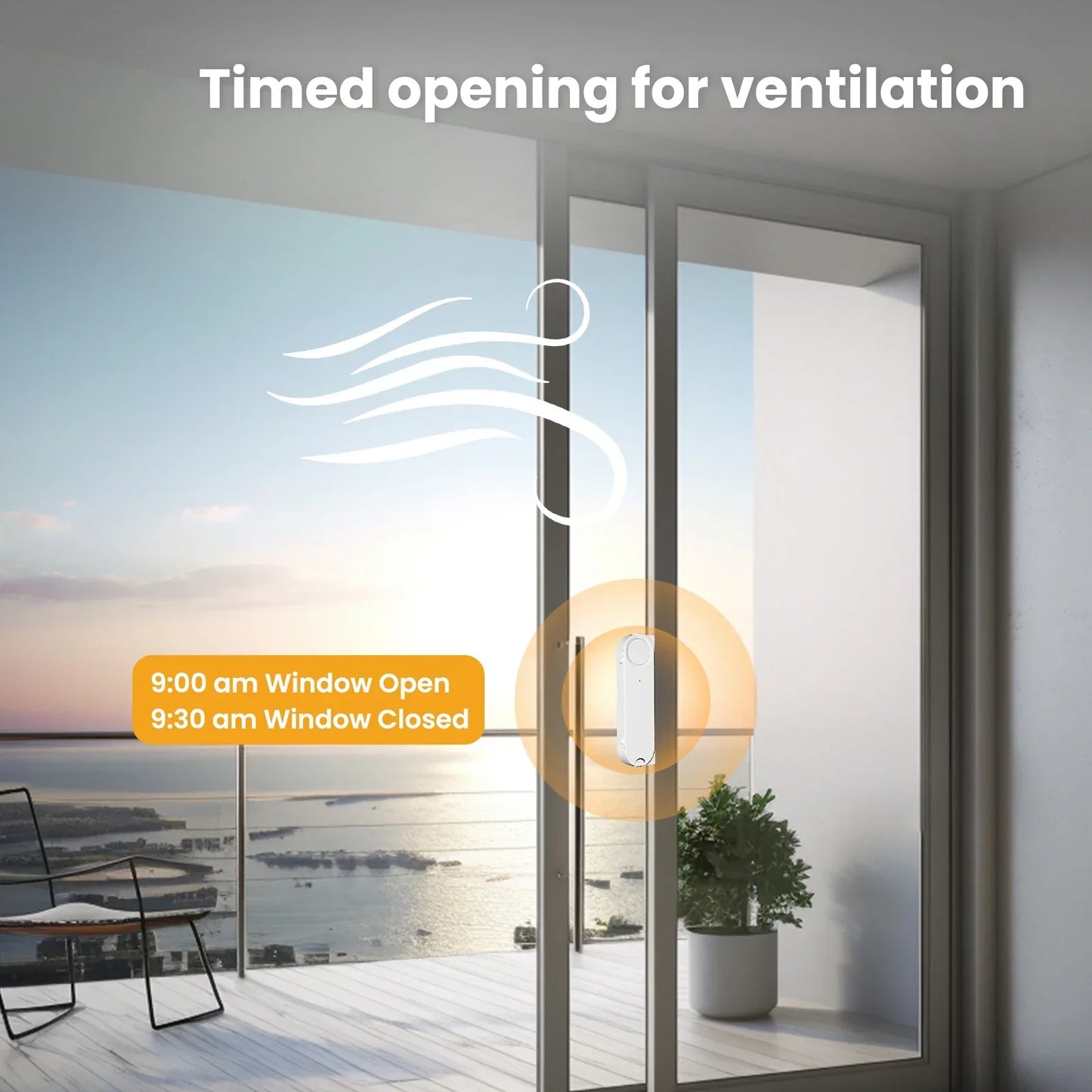 MOES Tuya ZigBee Smart Sliding Window Pusher – Automatic Opener & Closer, Solar Charging, App Remote Control, Alexa/Google Home Compatible