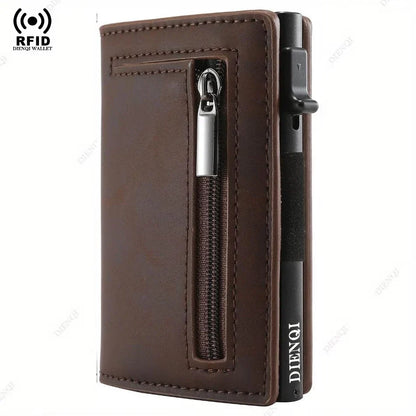 Luxury RFID Blocking Metal Card Holder – Slim Aluminium Wallet for Men, Minimalistic Credit Card & Money Bag