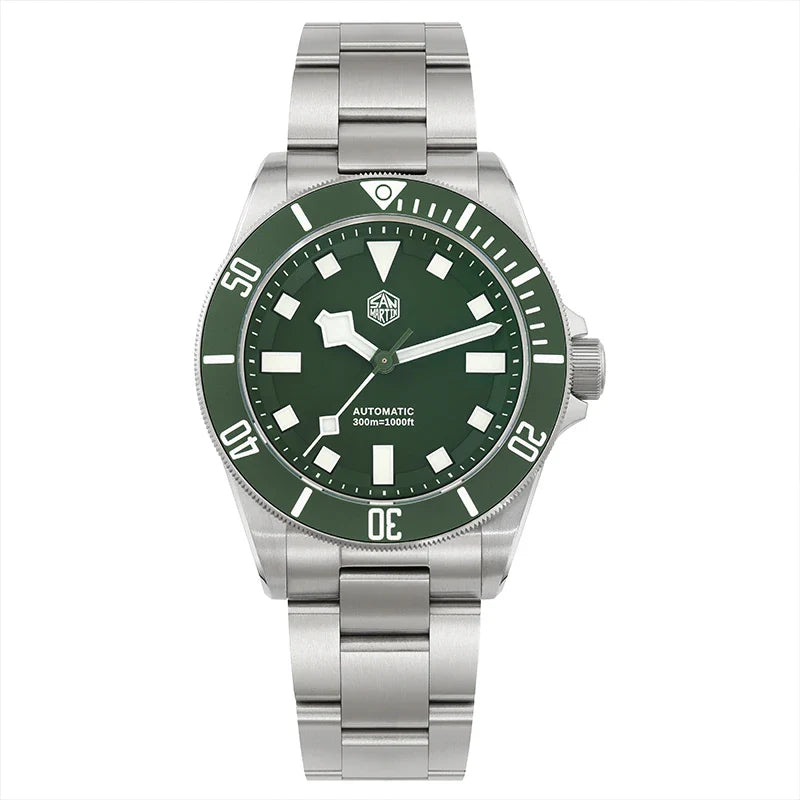 San Martin SN0121T Titanium Diving Watch – NH35 Automatic, Grade 2 Titanium, 120-Click Bezel, 300M Waterproof Wristwatch