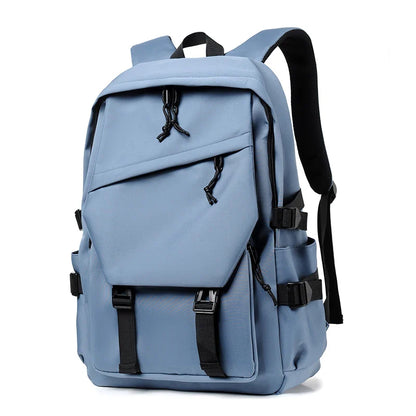 15 Inch Polyester Waterproof Men’s Backpack – Simple, Fashionable Student & Couple Computer Bag