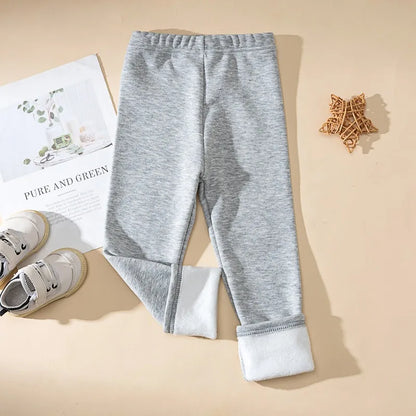 Winter Girls’ Fleece-Lined Thickened Trousers – Slim-Fit, Elastic Candy-Colored Pants to Keep Your Princess Cozy