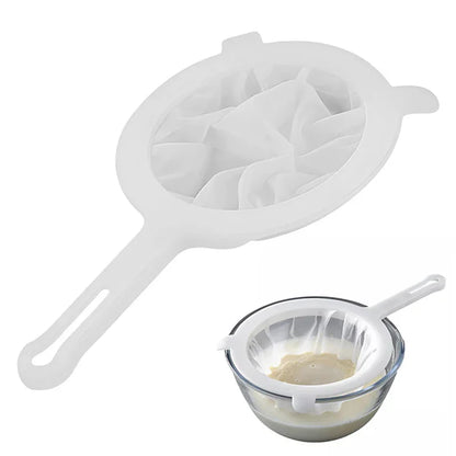 200 Mesh Fine Nylon Kitchen Strainer Spoon – Multi-Purpose Filter for Soy Milk, Juice, Yogurt & Food Sifting Tool