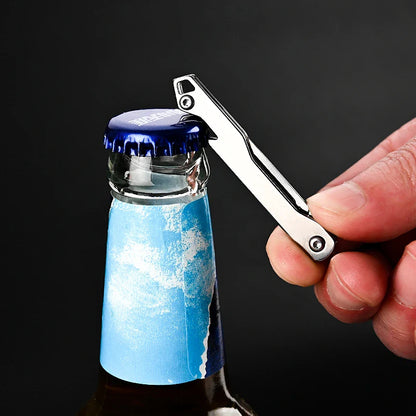 Stainless Steel Folding Utility Knife | Interchangeable Blade, Beer Opener and Self-Defense Tool | Camping and Outdoor Express Box Cutter
