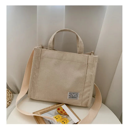 Rilibegan Shoulder Bag for Women - New Style Simple Corduroy, Large Capacity, Small Square Handbag, Trendy and Portable